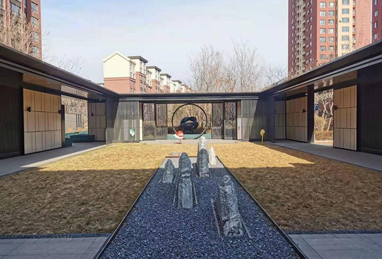 沈陽某小區(qū)連廊涼亭廊架幕墻工程